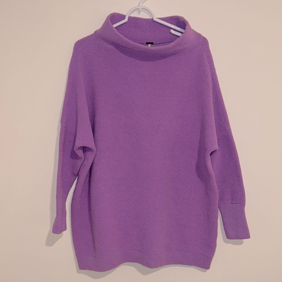 Free People Ottoman Slouchy Sweater Tunic Glowing Grape Size S - Picture 3 of 9
